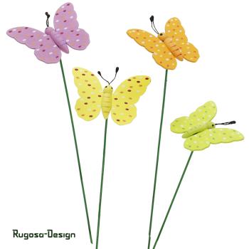 Holz-Schmetterlingsstecker, bunt, 8cm